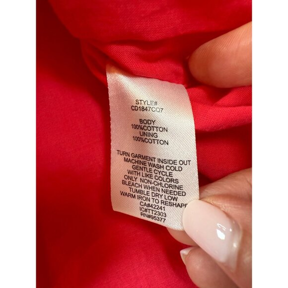 Sanctuary Red Ruched Puff Sleeve Mini Dress Size 4 Cotton Blend (bin JJ129) - Picture 5 of 9